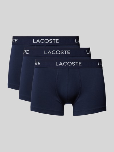 Lacoste Trunks mit Label-Bund im 3er-Pack Dunkelblau 1