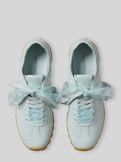 CK Calvin Klein Sneaker aus Veloursleder mit zwei Schnürsenkeln Hellblau 3
