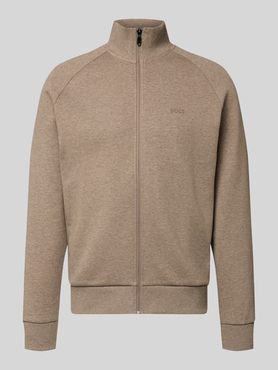 BOSS Green Sweatjacke mit Logo-Prägung Mittelbraun 1