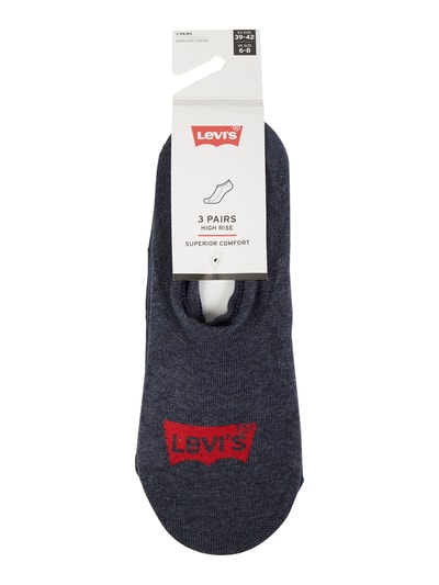 Levi's® Füßlinge mit Label-Detail im 3er-Pack Modell 'BATWING LOGO' Dunkelblau Melange 2