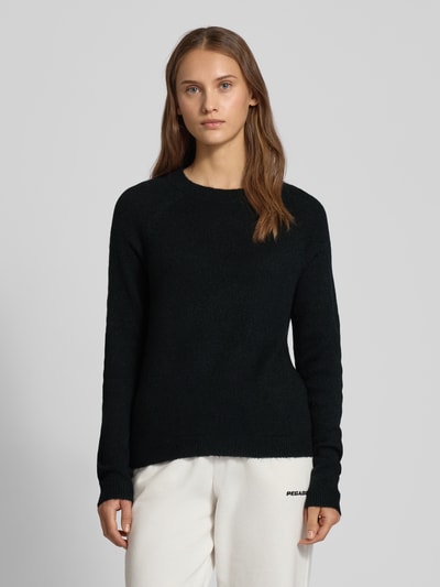 Pieces Regular fit coltrui met raglanmouwen, model 'JULIANA' Zwart - 4