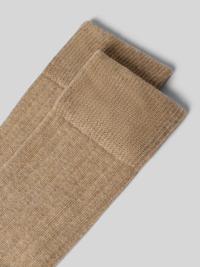 Produktfoto, Socken aus Baumwoll-Mix im 2er-Pack von Christian Berg Men in Beige mit elastischem Rippbündchen und Ripp-Optik, Label-Print