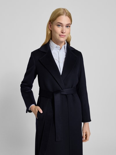 MAX&Co. Regular fit lange wollen jas met reverskraag, model 'LONGRUN' Marineblauw - 3