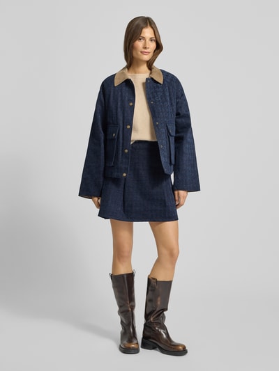 YAS Minirock mit Bundfalten Modell 'VICKY' Marine 1