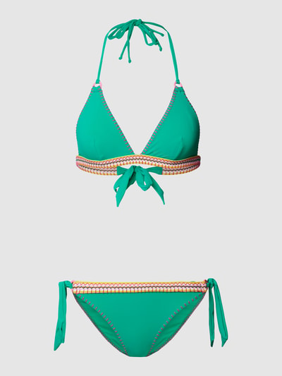 Banana Moon Bikini met contraststrepen, model 'WAKOSIMA KALANY' Groen - 1