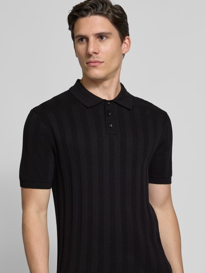 MCNEAL Regular Fit Strickpolo mit Strukturmuster Black 3