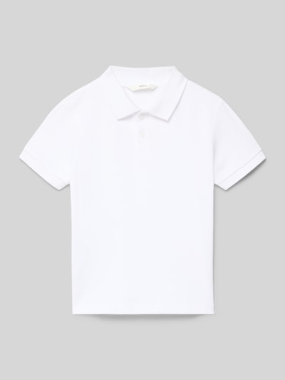 Produktfoto, Poloshirt aus Baumwolle von Mango in Weiß, gerader Schnitt, Kurzarm, Polokragen, reine Baumwolle, glatte Textur