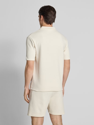 GABBA Regular Fit Poloshirt mit Strukturmuster Modell 'Lio' Ecru 5