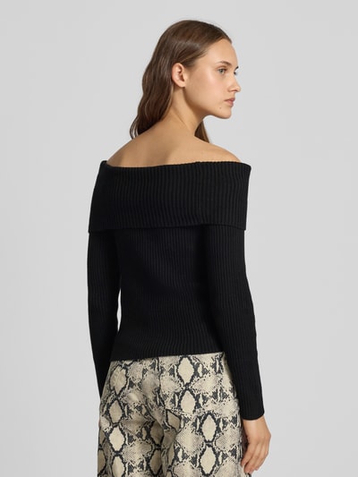 Only Sweter o kroju slim fit z dzianiny z mieszanki wiskozy model ‘KATIA’ Czarny 5