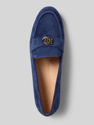 Produktfoto, Loafers aus Leder mit Label-Detail Modell 'AVERI III' von Lauren Ralph Lauren, naturalna skóra, zaokrąglony czubek, zakładana przez głowę, detal z logo, wysokość obcasa w rozmiarze 40: 1 cm, wysokość cholewki w rozmiarze 40: 7 cm, szerokość w rozmiarze 40: 5 cm
