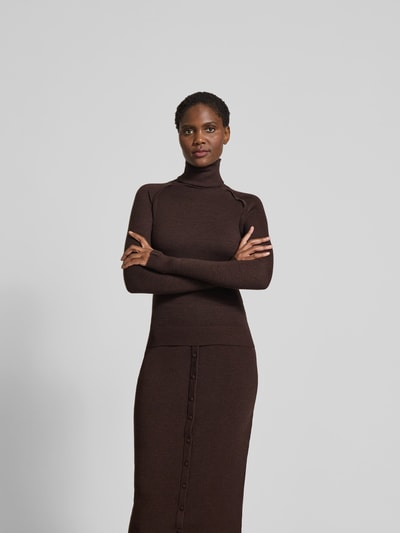Victoria Beckham Longsleeve mit Rollkragen Dunkelbraun 4