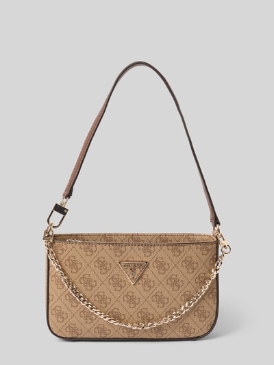 Guess Handtasche mit Label-Detail Modell 'NOELLE' Taupe 2