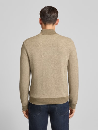 BOSS Regular fit schipperstrui van een mix van scheerwol en katoen, model 'HETTORE' Leem - 5