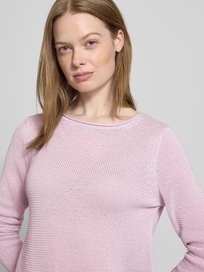 Marc O'Polo Sweter z dzianiny o kroju regular fit z czystej bawełny Lawendowy 3