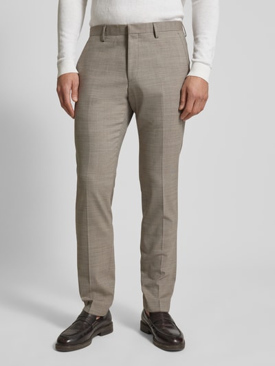 Roy Robson Modern fit pantalon met persplooien Beige - 4