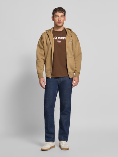 Polo Ralph Lauren Sweatjack met labelstitching Kaki - 1