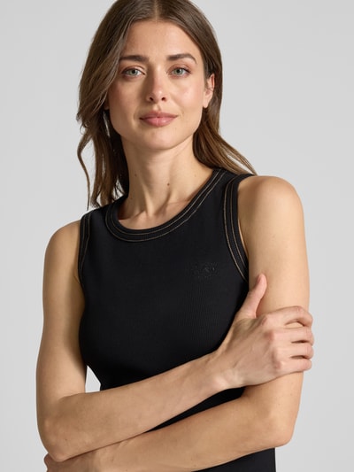 MOS MOSH Tanktop mit Logo-Stitching Modell 'Ara' Black 3