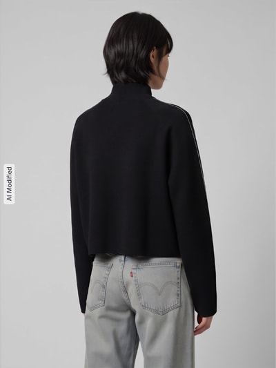 VERO MODA Loose Fit Pullover mit Troyer-Kragen Modell 'SABA' Black 5