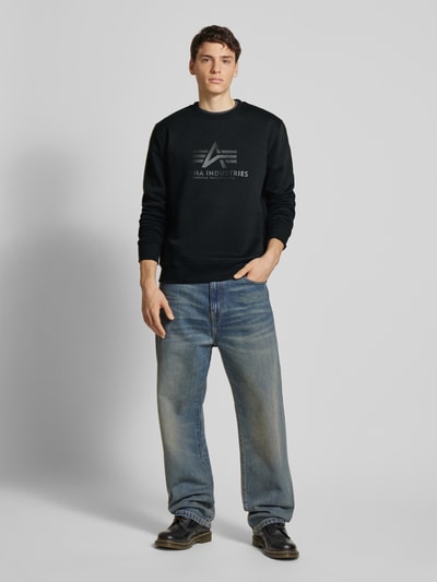 Alpha Industries Sweatshirt met labelprint Zwart - 1