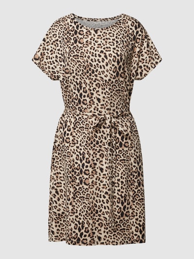 Christian Berg Woman Knielanges Kleid mit Animal-Print Sand 2