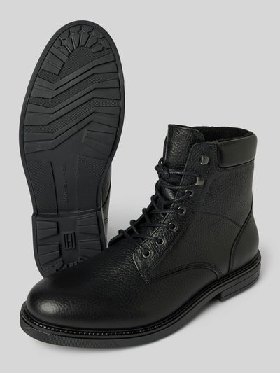 Tommy Hilfiger Lederboots mit Label-Details Black 4