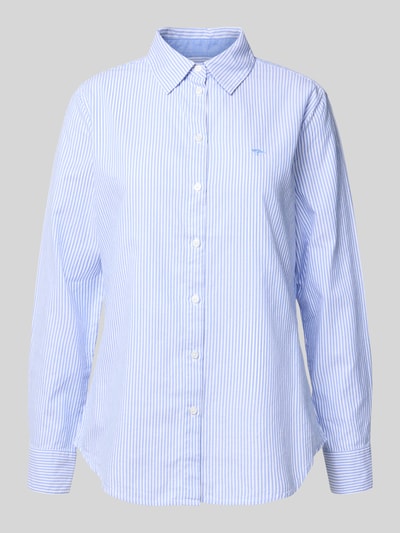 Fynch-Hatton Regular fit overhemdblouse met logostitching Koningsblauw - 2