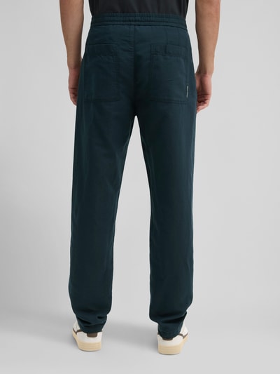 Marc O'Polo Relaxed Fit Hose aus Baumwolle-Leinen-Mix mit Tunnelzug Modell 'BELSBO' Marine 5