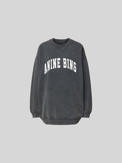 Anine Bing Oversized Sweatshirt mit Label-Print Black 2