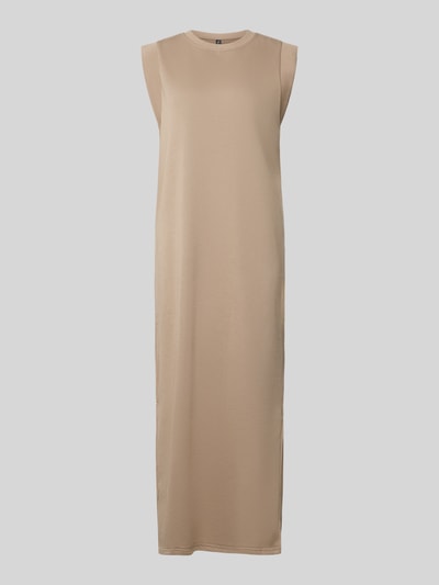 Produktfoto, Regular Fit Sweatkleid aus Baumwoll-Mix Modell 'CHILLI SUMMER' von Pieces in Beige mit Rundhals, Maxi-Länge, ohne Ärmel, unifarben, Sweat-Textur