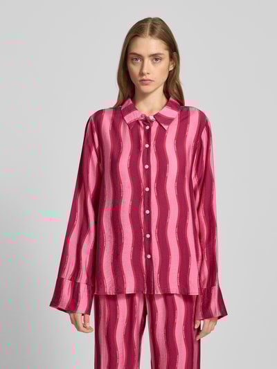 Colourful Rebel Regular Fit Hemdbluse mit Kimonoärmeln Modell 'Tia' Pink 4