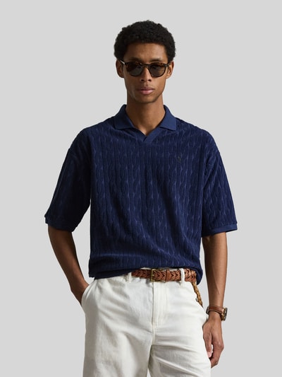 Polo Ralph Lauren Relaxed Fit Poloshirt aus reiner Baumwolle in Strick-Optik Marine 4