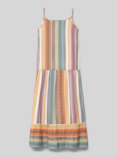 Produktfoto, Kleid aus Viskose mit Spaghettiträgern von DANAMADE, A-Linie, Allover-Look, multicolor Streifen, Rückenlänge 104 cm bei Größe 140