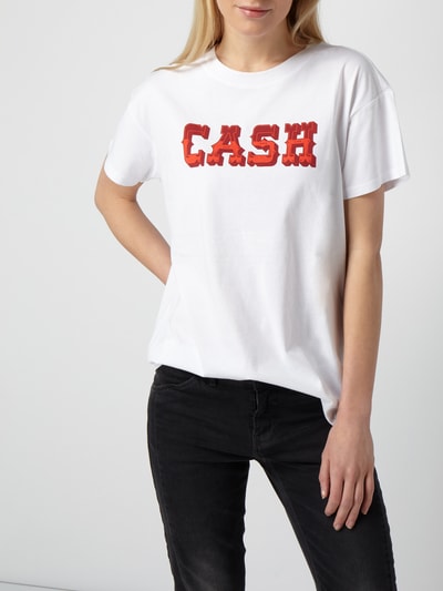 Jake*s Casual T-Shirt mit Wording Weiss 3