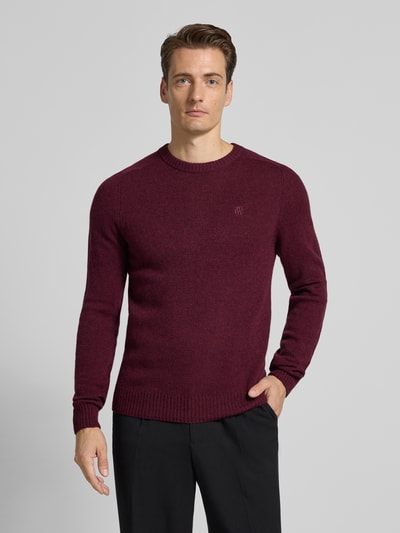 MCNEAL Regular fit gebreide pullover van pure wol Prune gemêleerd - 4
