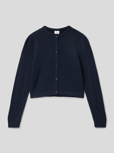 s.Oliver RED LABEL Strickjacke mit Rundhalsausschnitt Marineblau 1