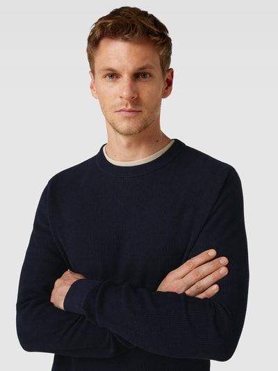 Tom Tailor Strickpullover mit Strukturmuster Marine Melange 3