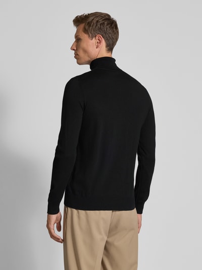 JOOP! Collection Sweter z wywijanym kołnierzem z wełny merino model ‘Donte’ Czarny 5