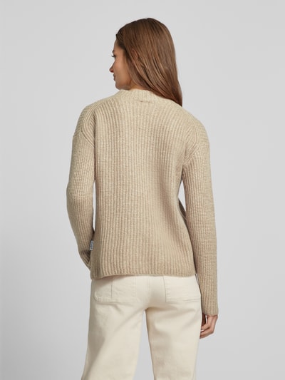 HUGO Strickpullover mit Stehkragen Beige 5