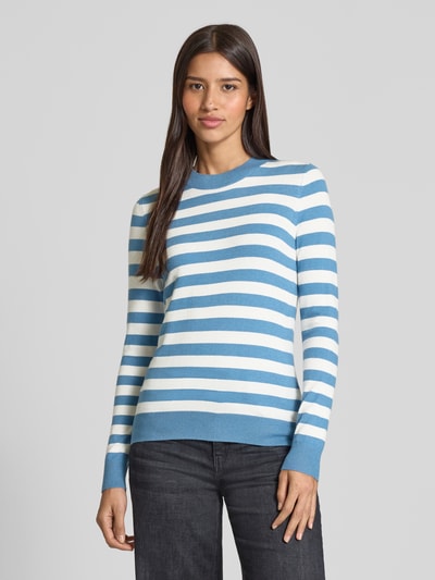 Christian Berg Woman Gebreide pullover met ronde hals Rookblauw - 4