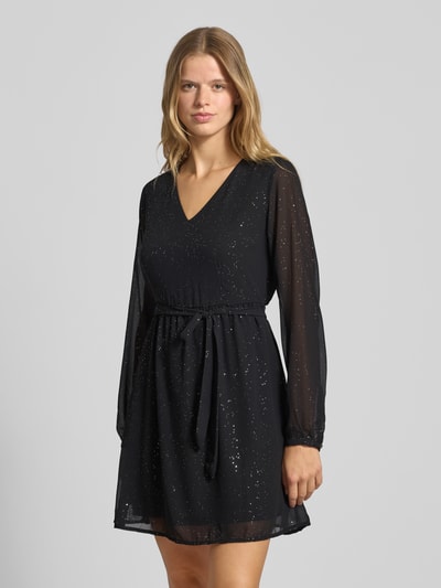 ONLY Minikleid mit Bindegürtel Modell 'STAR LIFE' Metallic Black 4