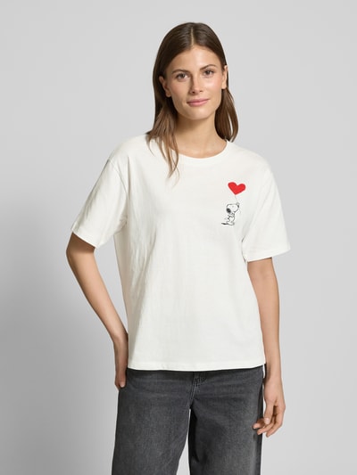 Jake*s Casual T-Shirt mit Peanuts®-Print Offwhite 4