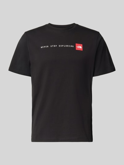 Productfoto, zwart Regular Fit T-shirt met Logoprint van The North Face van katoenmix met ronde hals, ruglengte maat M 70 cm