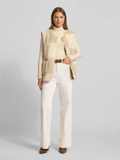 ICHI Regular fit gilet van teddybont, model 'Ihtonza' Offwhite - 1