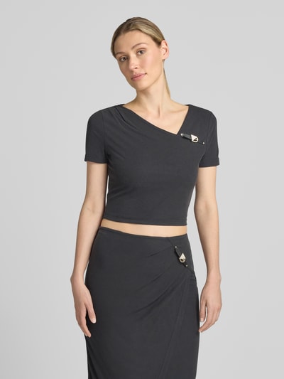 GUESS T-Shirt mit asymmetrischem Ausschnitt Modell 'KAROLE' Black 4