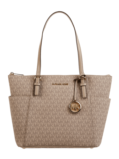 MICHAEL Michael Kors Torba shopper ze wzorem z logo model ‘Jet Set’ Jasnobrązowy 1