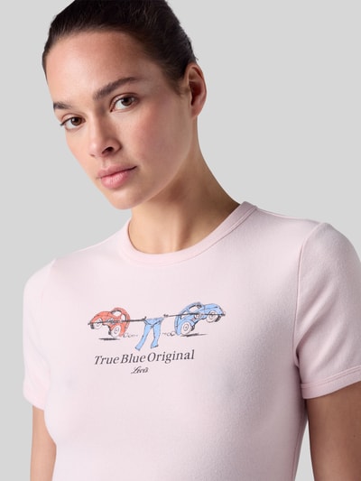 Levi's® Slim Fit T-Shirt aus Baumwoll-Mix Rosa Melange 3