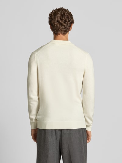 Profuomo Slim fit poloshirt met V-hals Offwhite - 5