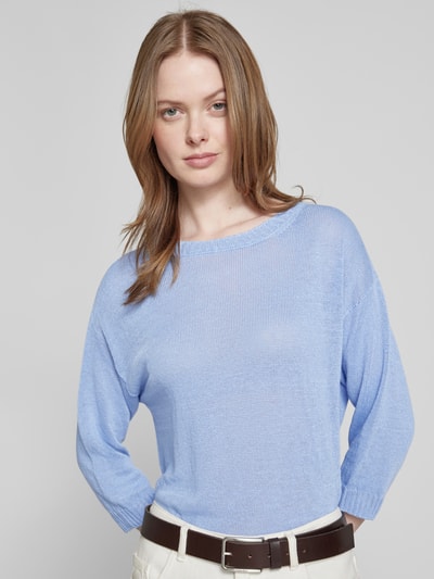 Weekend Max Mara Loose Fit Strickpullover aus reinem Leinen Modell 'SELZ' Hellblau 3