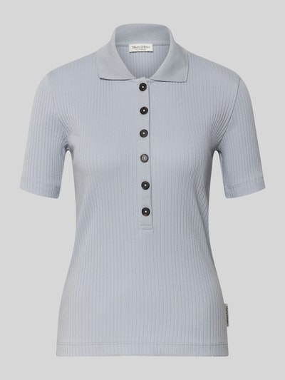 Produktfoto, Slim Fit Poloshirt aus Baumwoll-Modal-Mix von Marc O'Polo, look: effen, korte mouw, ribtricot, applicatie met labelstitching