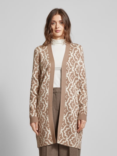 Vero Moda Long Cardigan mit langen Arm Modell 'NANCY' Taupe 4